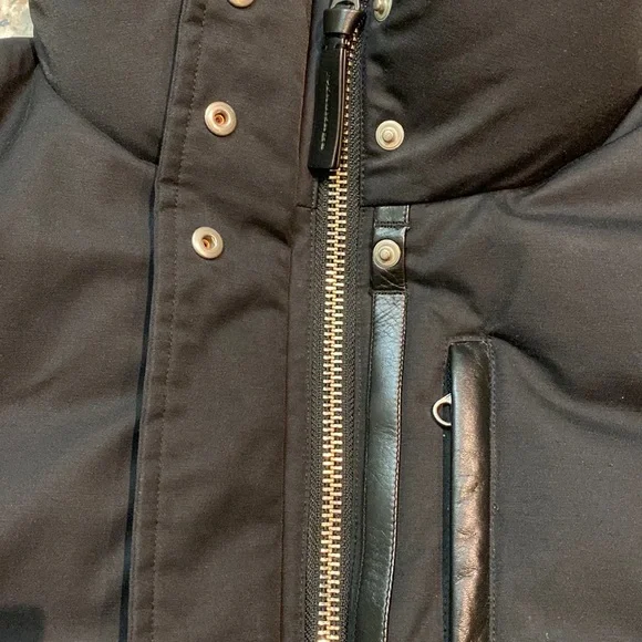 Mackage black parka luxurious down water-repellent rain windproof mid-length - Picture 4 of 15